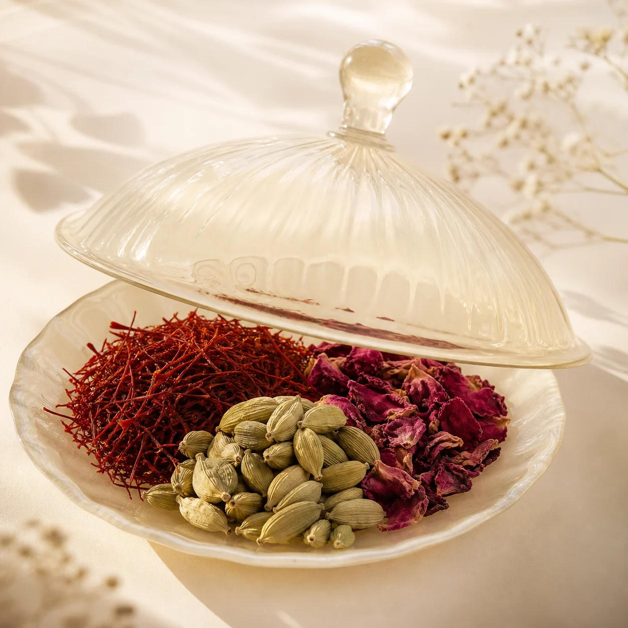 محافظت از عطر و تازگی زعفران، هل و گل محمدی