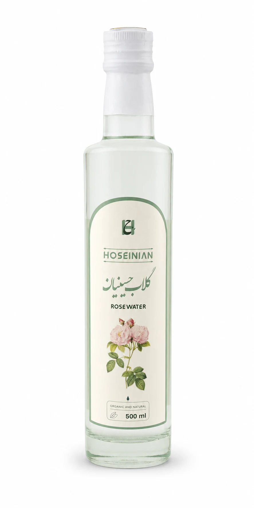 بطری پانصد میلی‌لیتری گلاب حسینیان