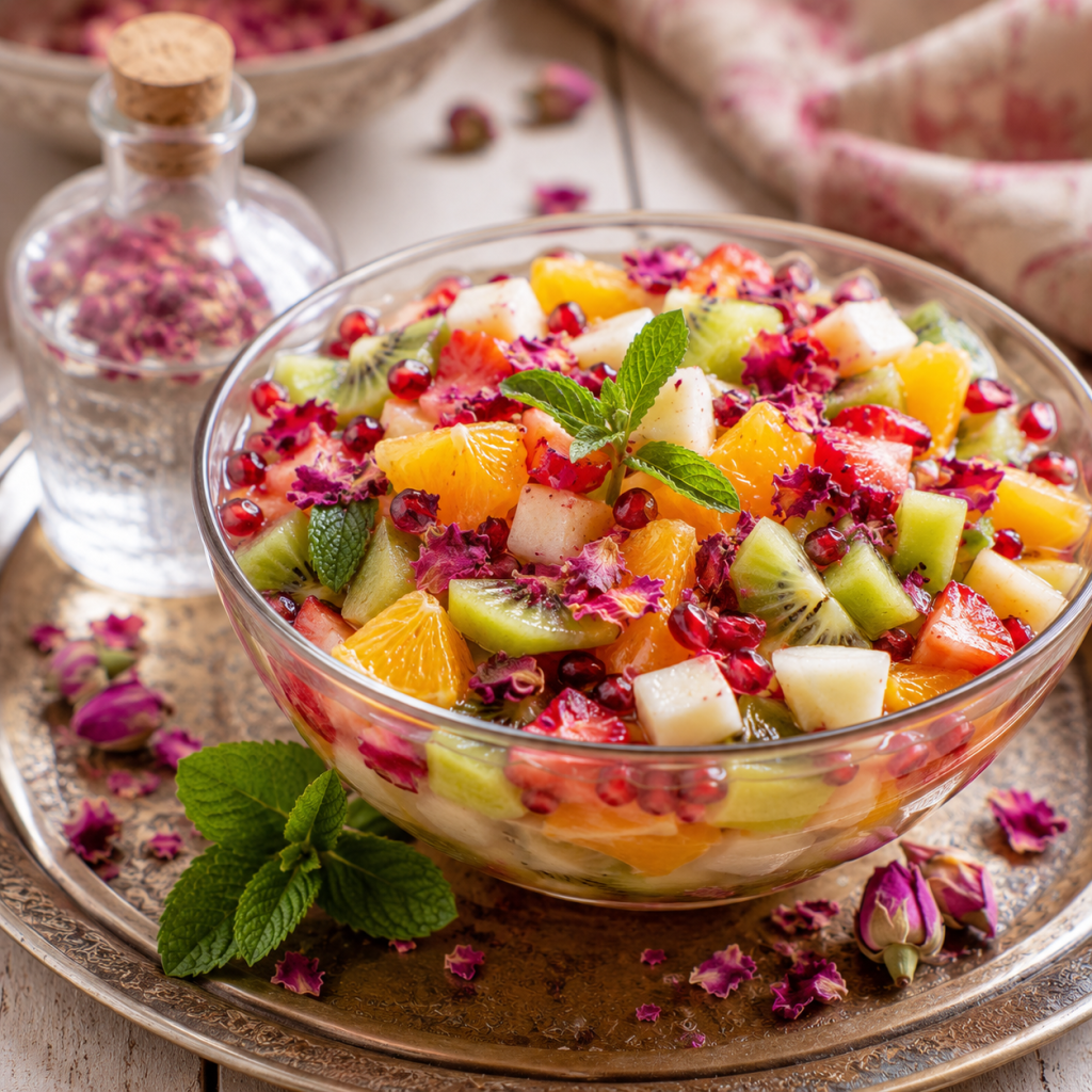 سالاد میوه با عطر گلاب حسینیان