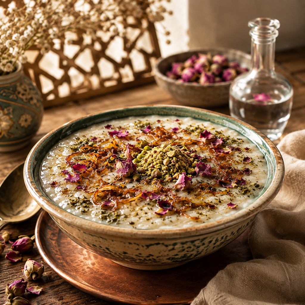 دسر برنجی زعفران و گلاب حسینیان