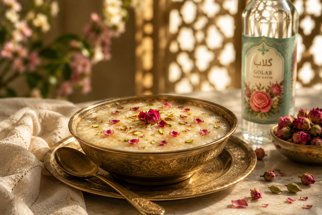 آش برنج با عطر گلاب حسینیان